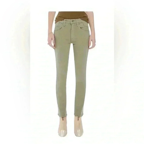 NEW MOTHER STASH MID RISE DAZZLER ANKLE Second Chance oil green Size 25 - Picture 1 of 10